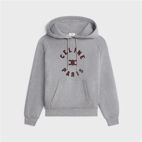 celine triomphe hoodie|Celine triomphe hoodie in cotton fleece.